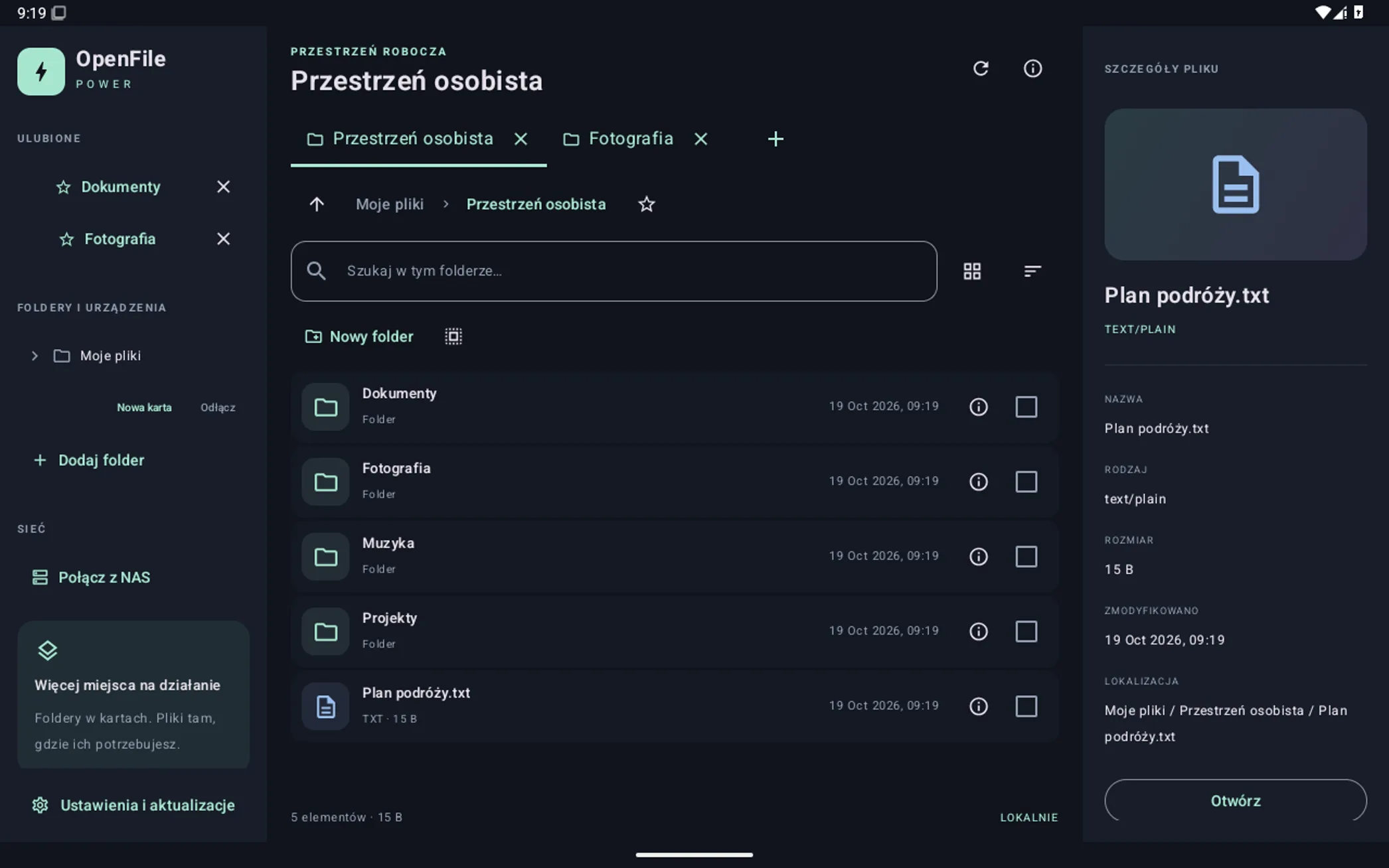 Układ tabletowy z panelem bocznym